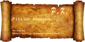 Pittler Kemenes névjegykártya